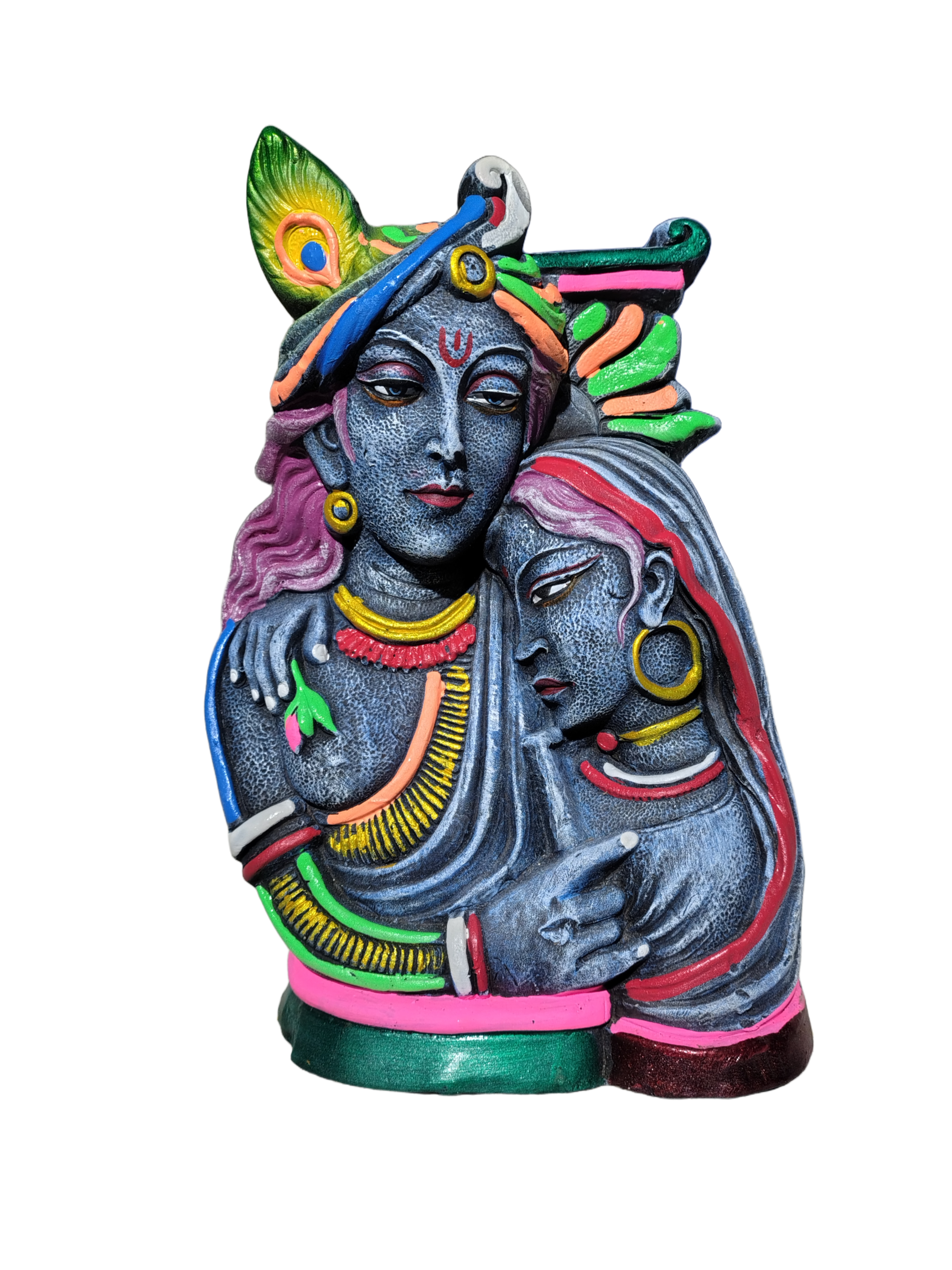 Handmade Multipurpose FLOWER Terracotta Lord Radha Krishna Idol Pen