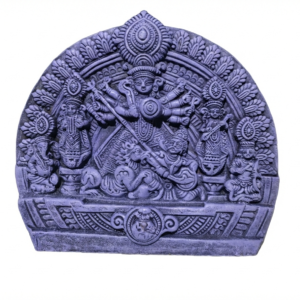 Terracotta Durga Family Showpiece Handmade Maa Durga Idol with Lakshmi Saraswati Ganesha Kartikeya Traditional Home Decor Pack of 1