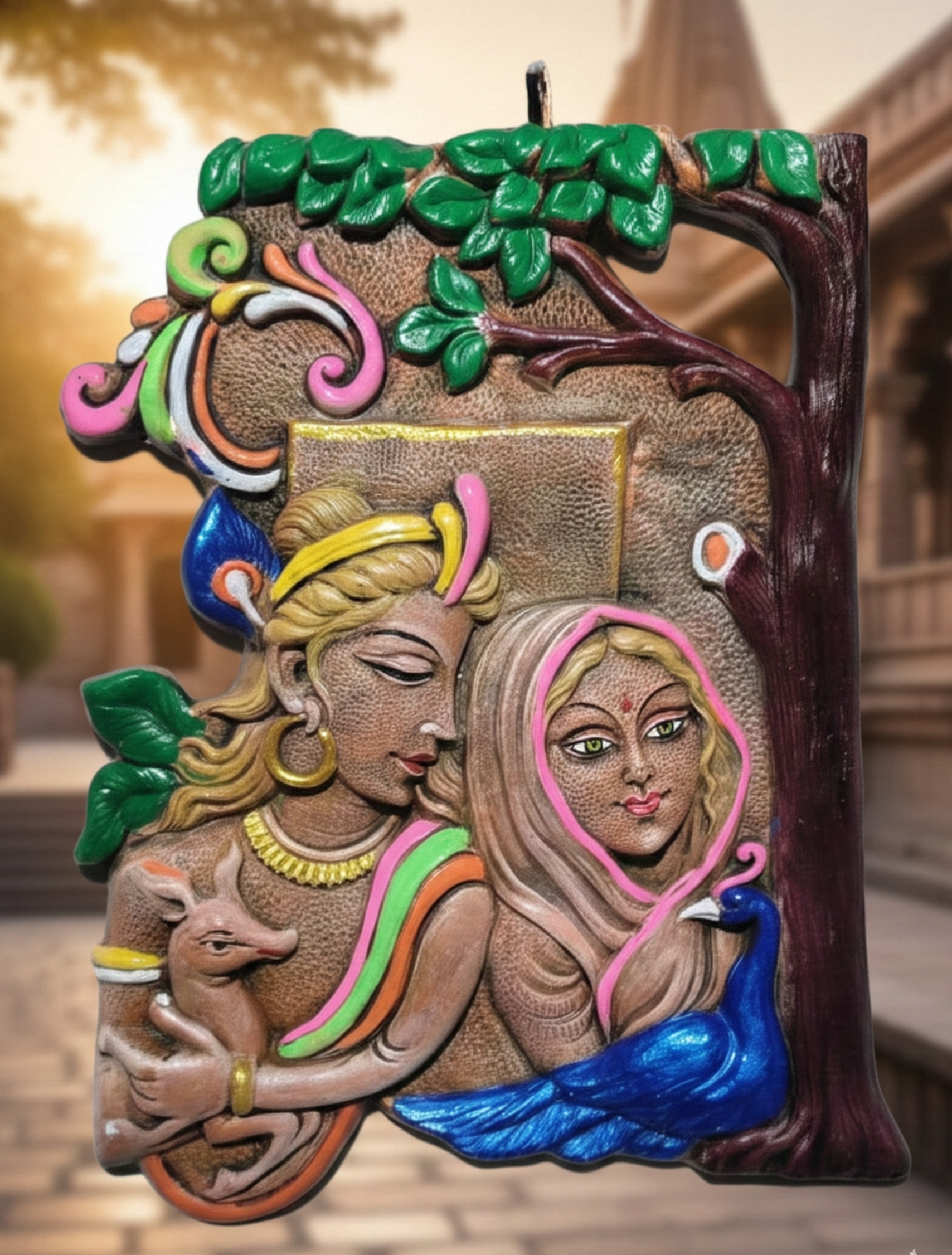 Radha Krishna wall hanging.
