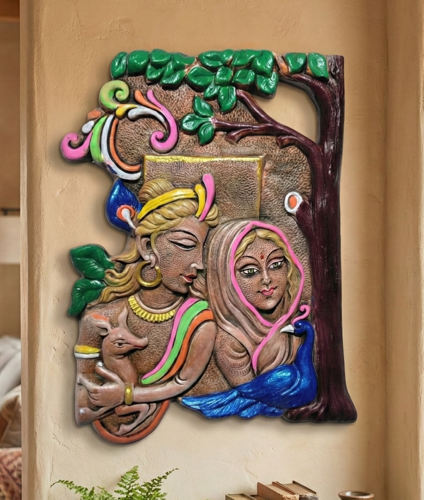 Radha Krishna wall hanging.