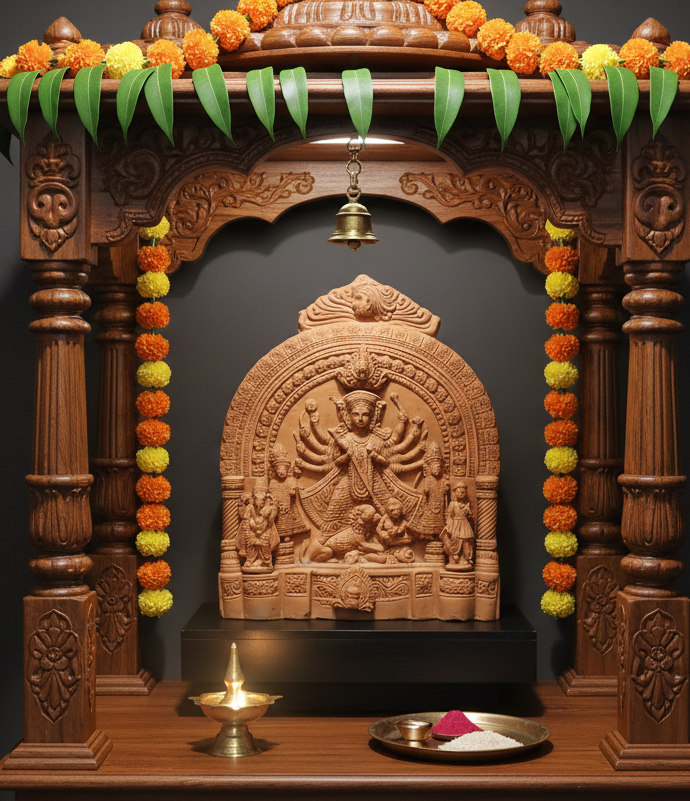 Hindu Goddess Durga and her family.